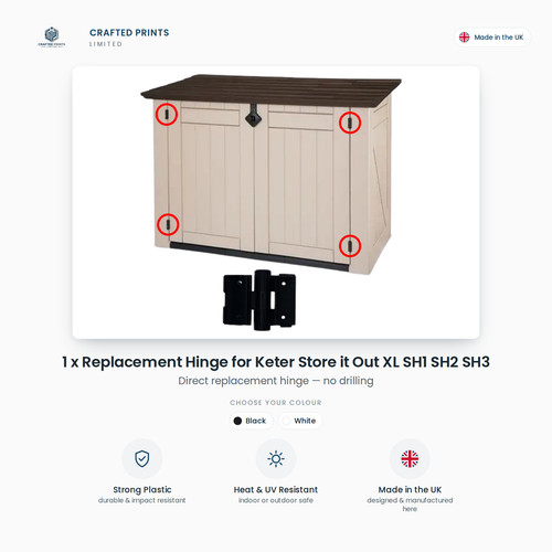 Replacement hinge keter - x,